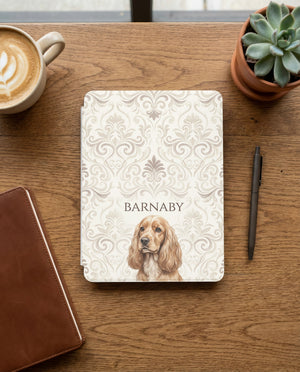 Personalized Pet Portrait Kindle Paperwhite Case — Damask Dog or Cat Gift