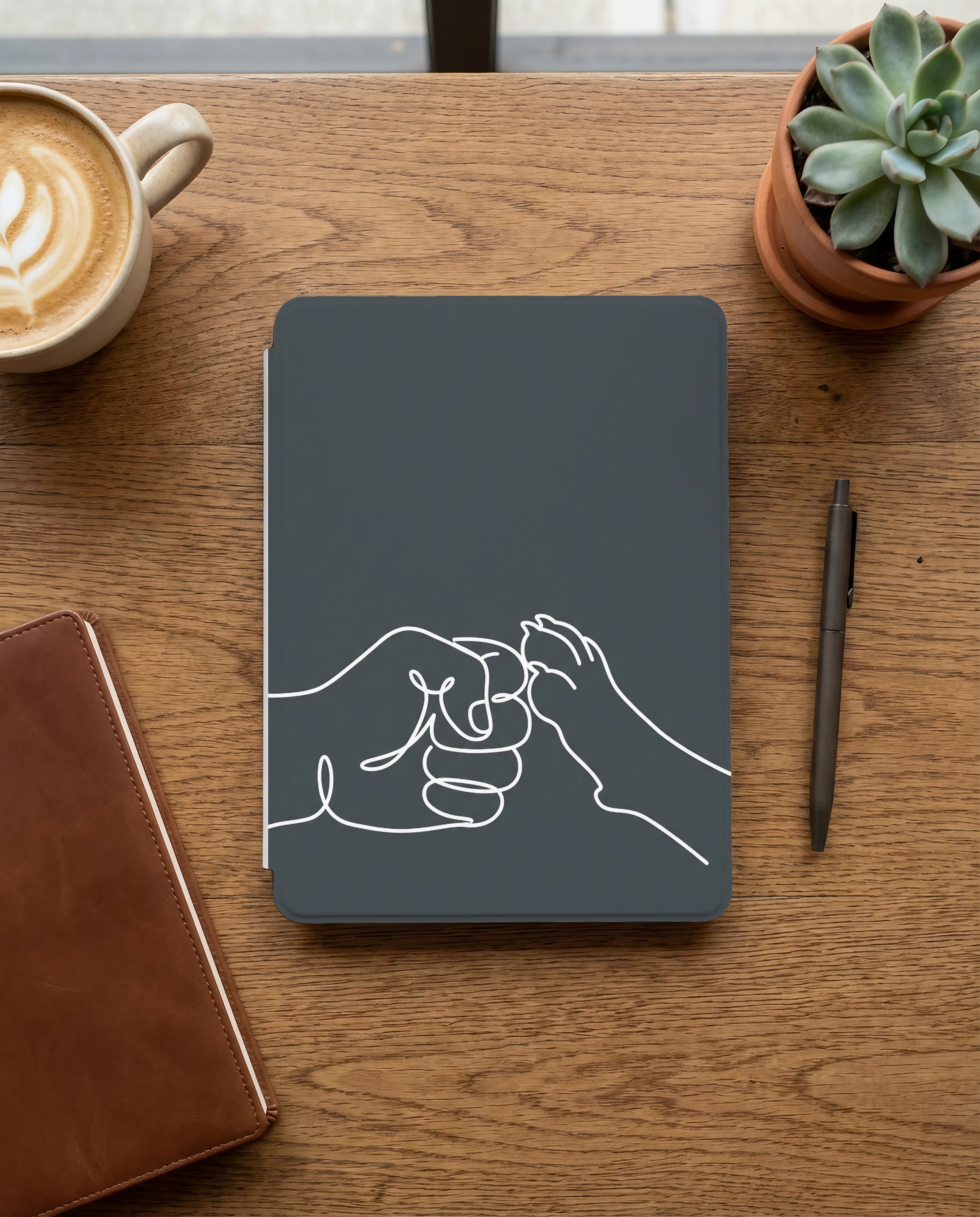 Dog Paw Fist Bump Kindle Case — Minimalist Line Art Gift for Dog Lovers