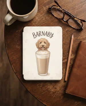 Custom Dog Portrait Kindle Case — Latte Edition