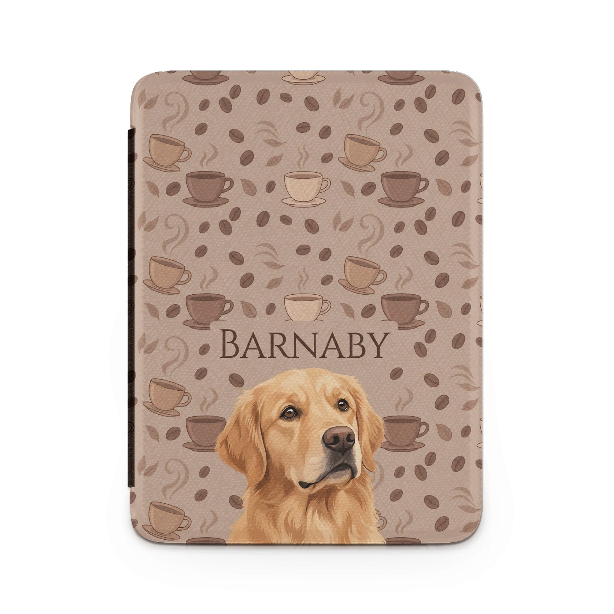 Personalized Pet Portrait Kindle Paperwhite Case - Coffee Beans Pattern