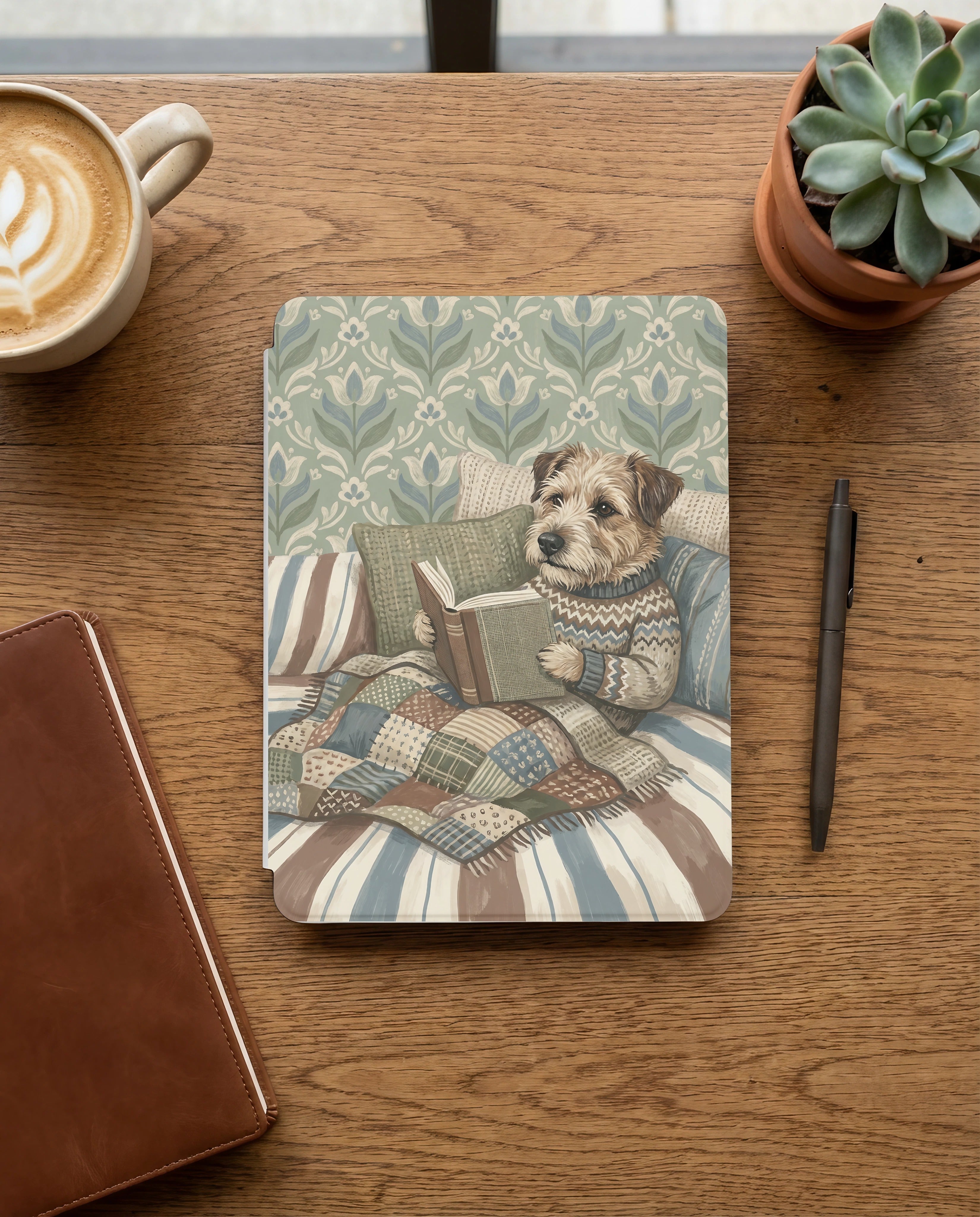 Border Terrier Reading Kindle Paperwhite Case — Cozy Gift for Dog Lovers