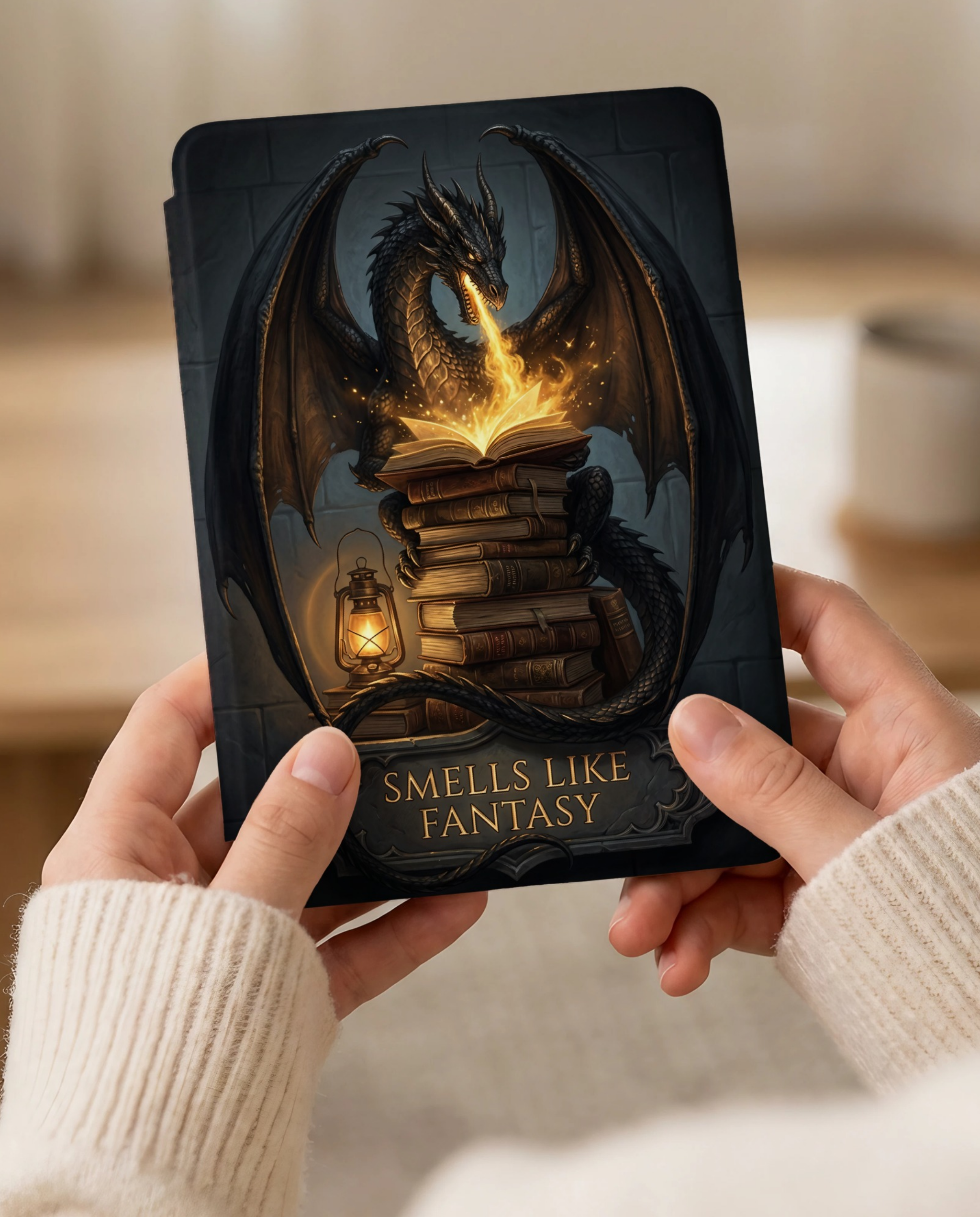 Smells Like Fantasy Dragon Kindle Case — Book Lover Gift