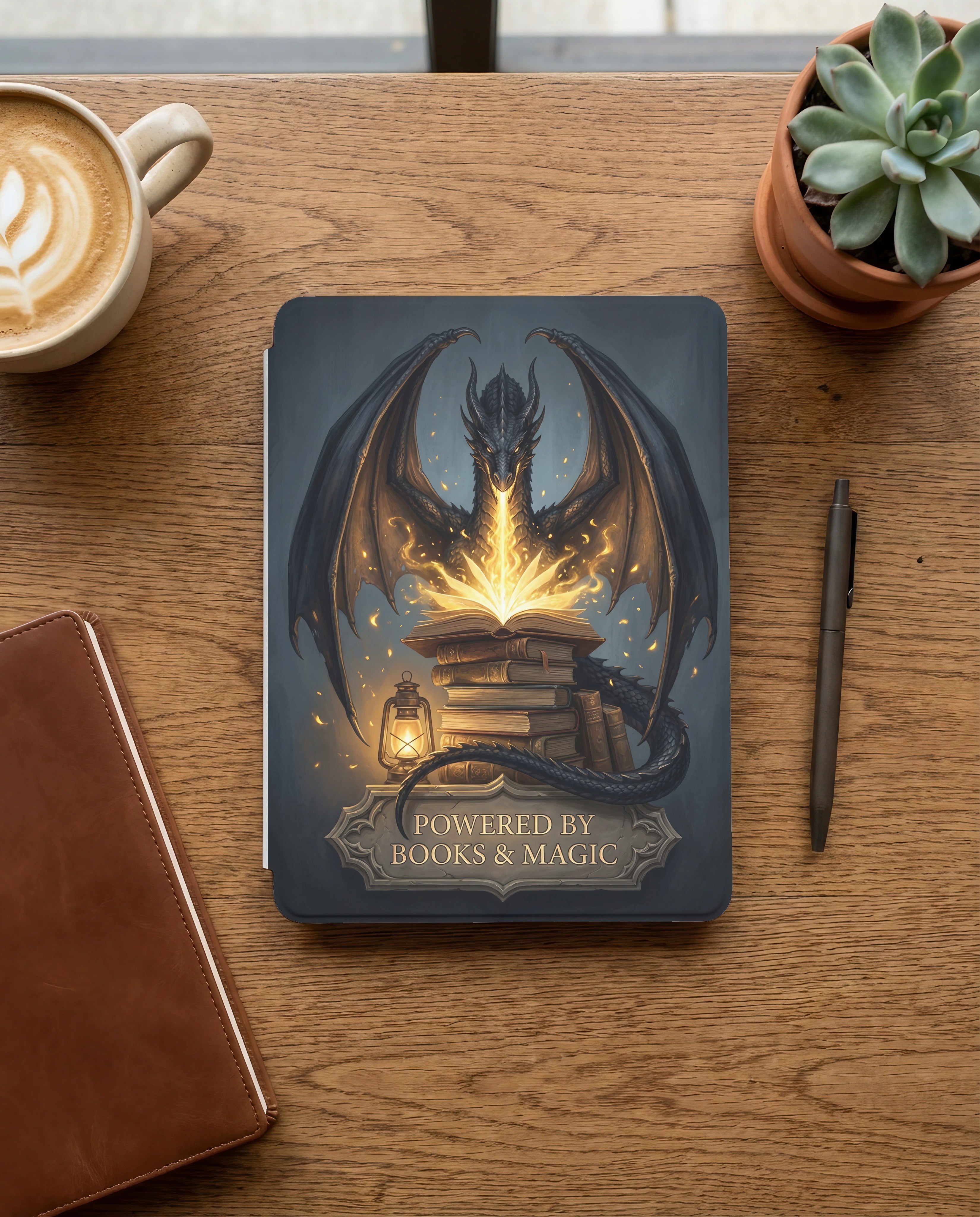 Dragon & Magical Flames Kindle Case — Fantasy Book Lover Gift