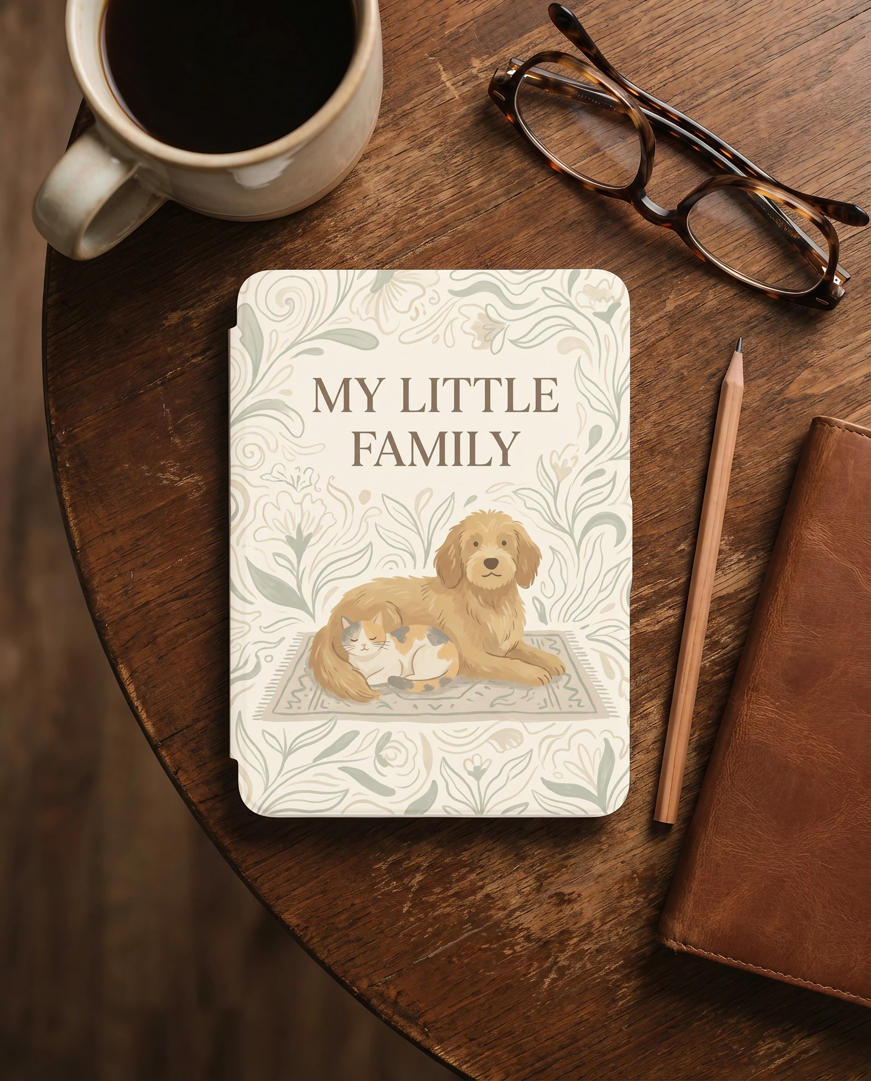 Custom Dog & Cat Portrait Kindle Case — My Little Family
