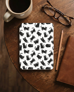 Black Cat Pattern Kindle Paperwhite Case — Kawaii Chibi Cat Lover Gift