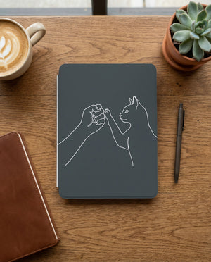 Cat Pinky Promise Kindle Paperwhite Case — Minimalist Devoted Cat Parent Gift