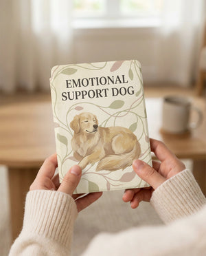 Emotional Support Dog Custom Kindle Case — Vine Art Personalized Pet Portrait