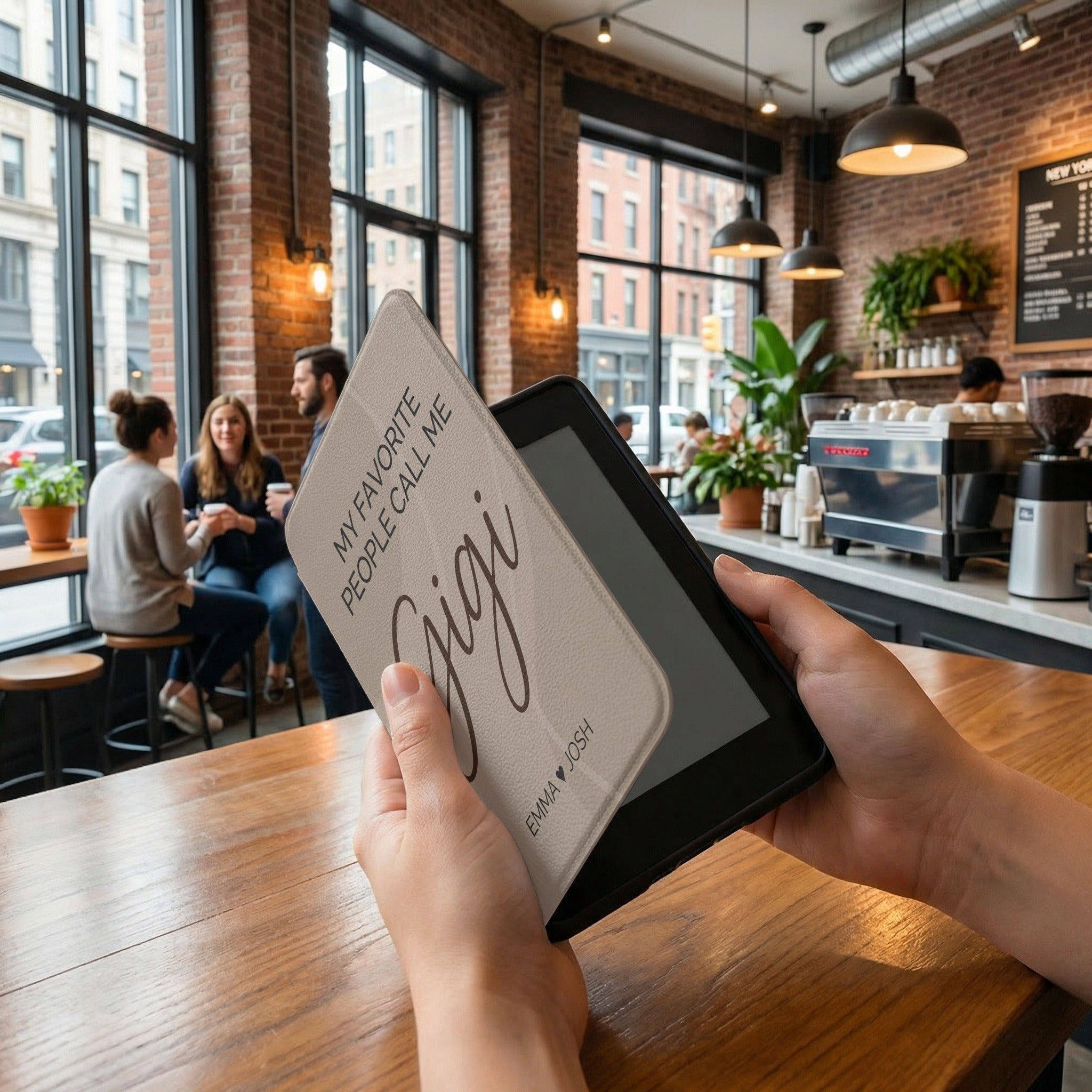 Personalized Gigi Kindle Case — Minimal Design with Grandkids Names Gift