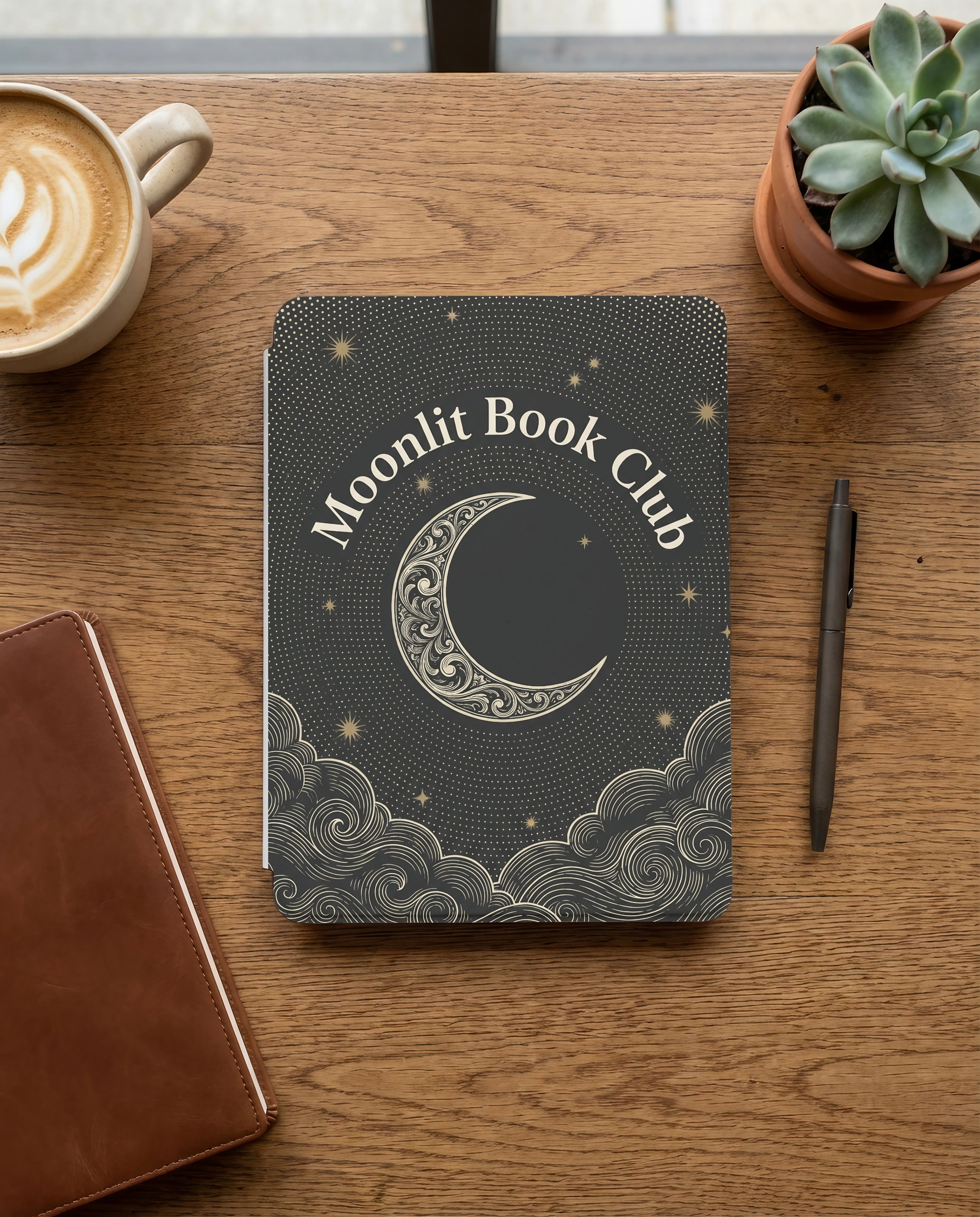 Moonlit Book Club Kindle Case — Ornate Tarot Frame Mystical Design
