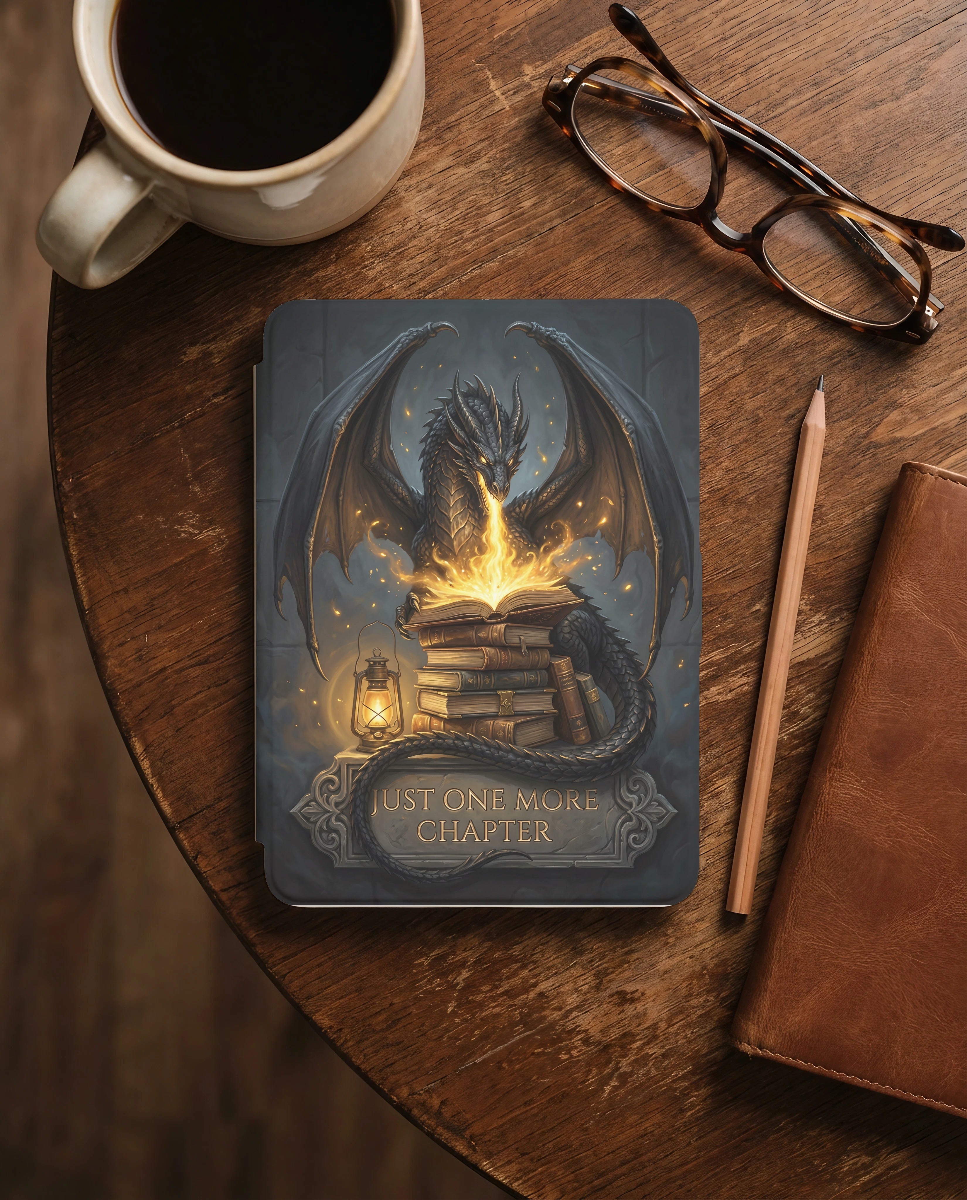 Just One More Chapter Dragon Kindle Case — Reader Gift