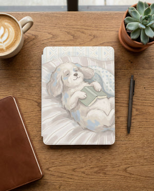 Cute Puppy Reading Kindle Case — Fits Paperwhite & Colorsoft — Adorable Dog Lover Gift