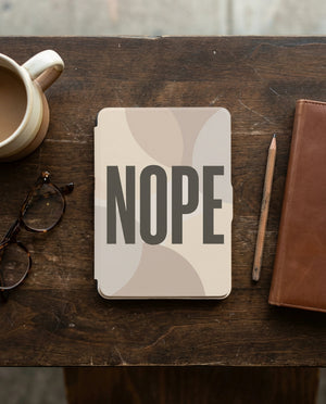 Nope Bold Typography Sarcastic Kindle Case - Sarcastic Reader Gift