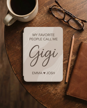 Personalized Gigi Kindle Paperwhite Case — Minimal Design with Grandkids Names