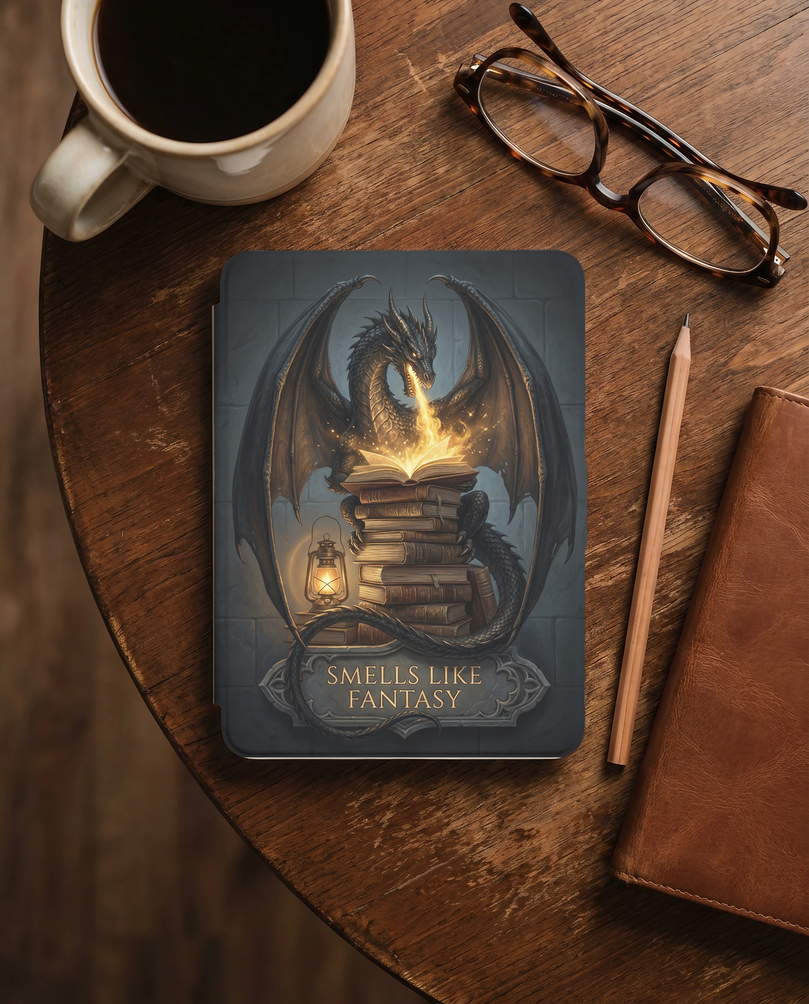Smells Like Fantasy Dragon Kindle Case — Book Lover Gift