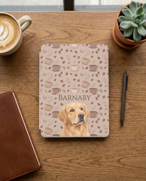 Personalized Pet Portrait Kindle Paperwhite Case - Coffee Beans Pattern