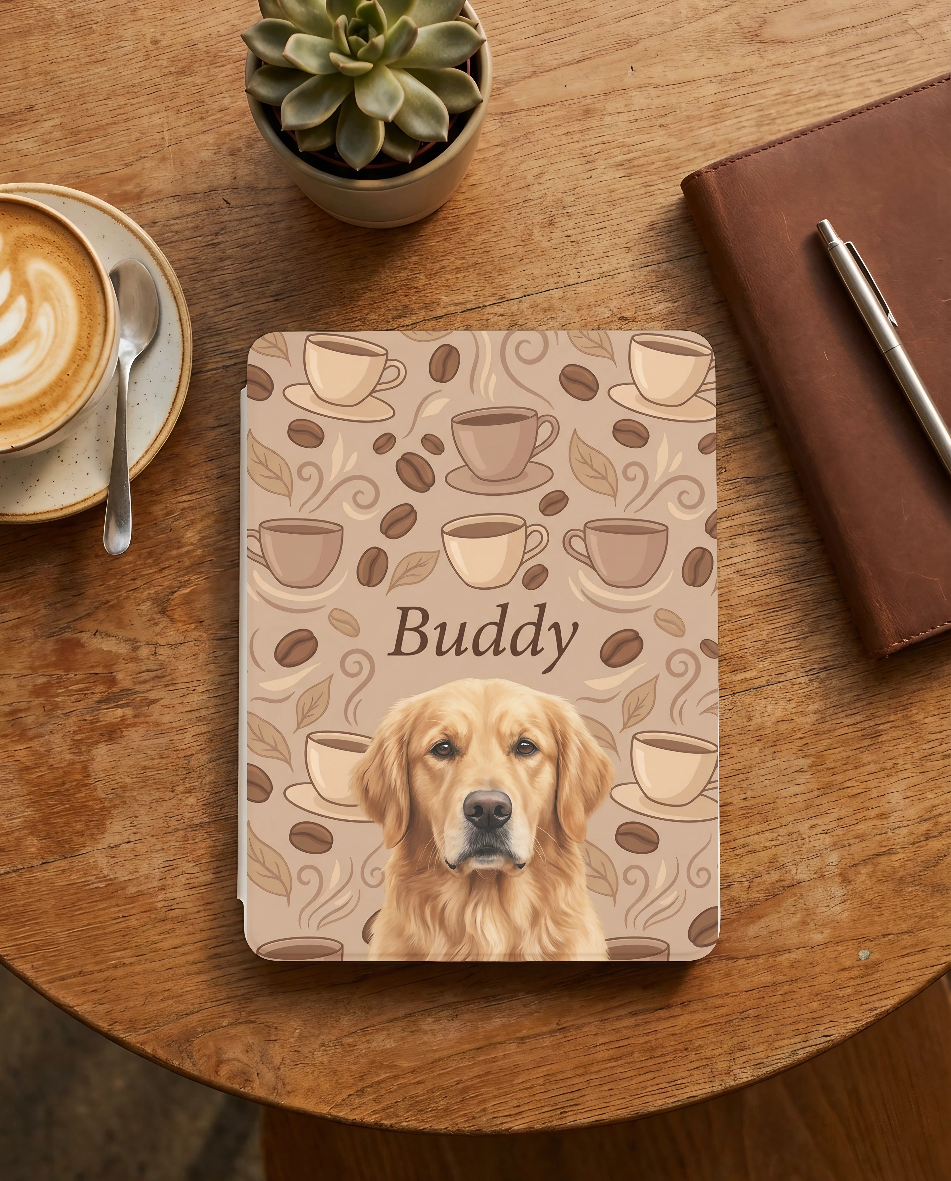 Personalized Coffee and Dogs Lovers Kindle Case