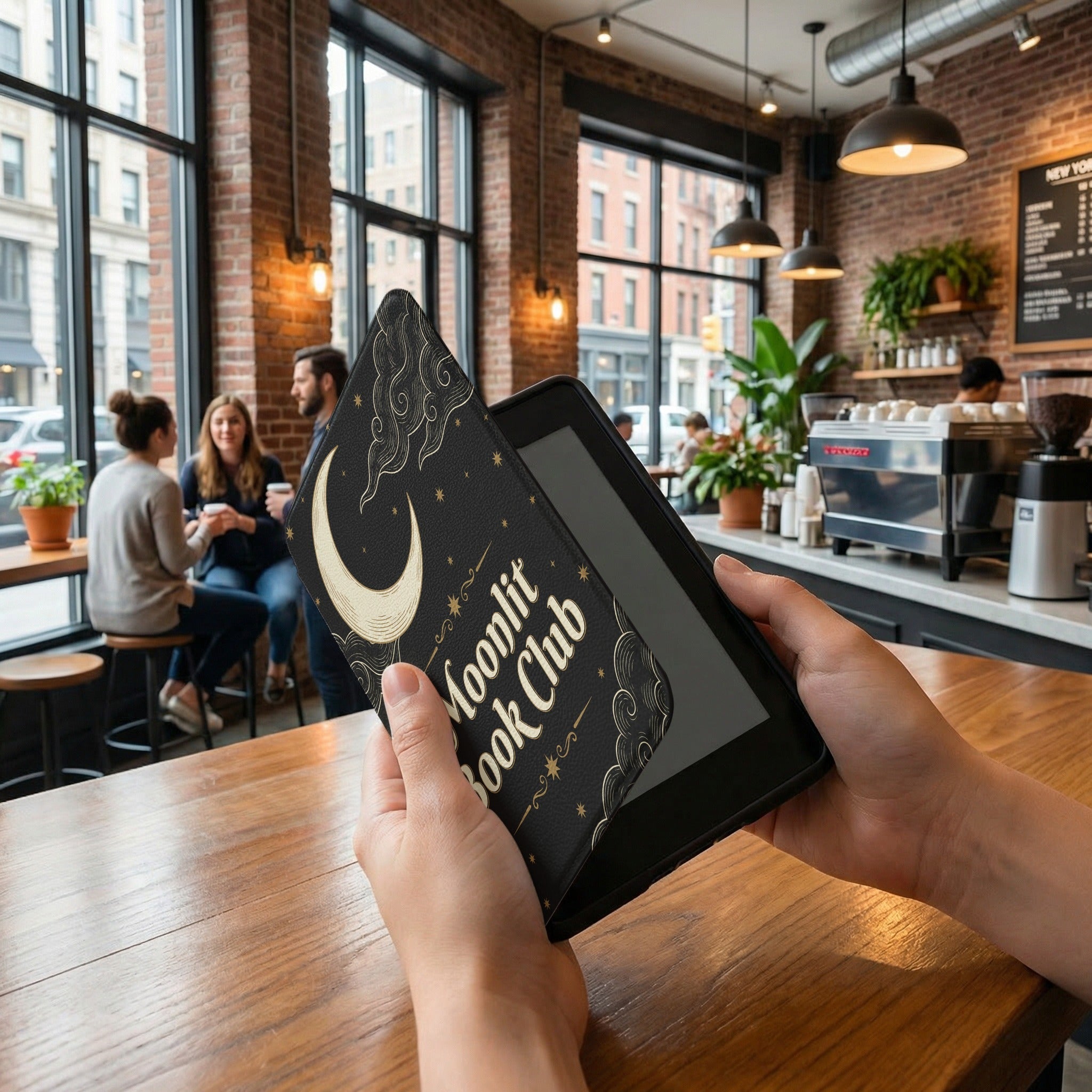 Moonlit Book Club Kindle Colorsoft Case — Community Charcoal Warm