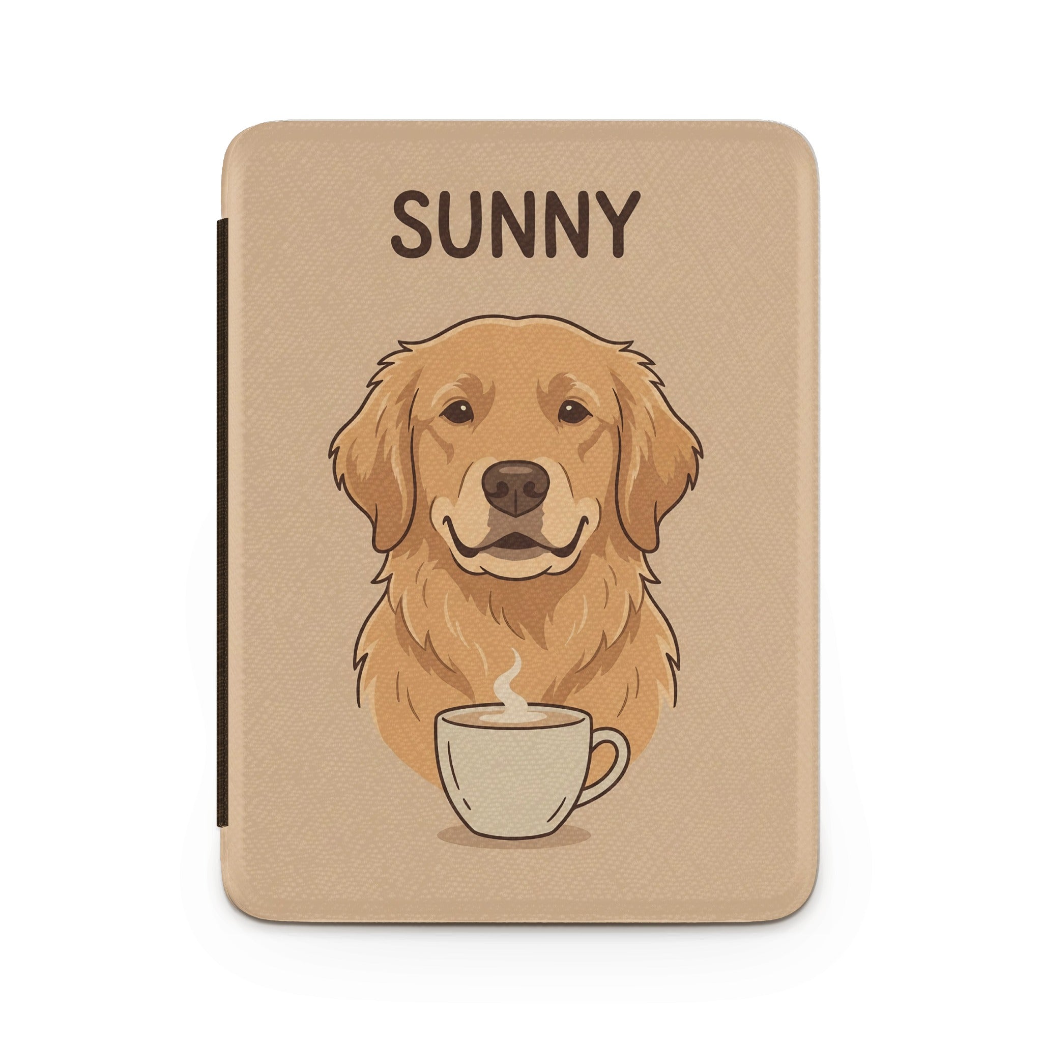 Personalized Pet Portrait Kindle Case — Cozy Café Dog or Cat