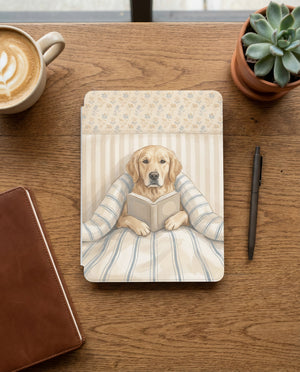Golden Retriever on Cozy Bedding Kindle Case — Fits Paperwhite & Colorsoft — Dog Lover Gift