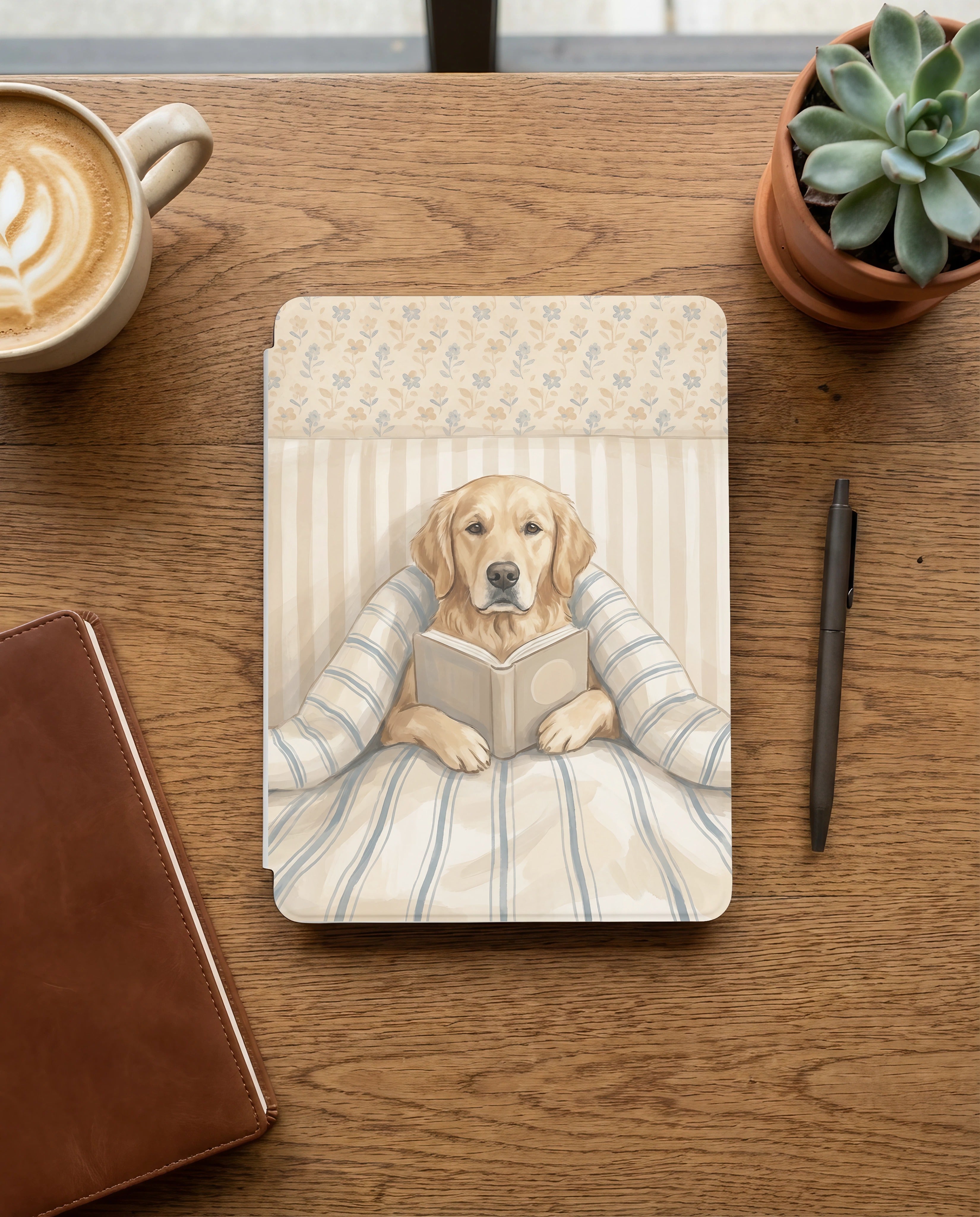 Golden Retriever on Cozy Bedding Kindle Case — Fits Paperwhite & Colorsoft — Dog Lover Gift