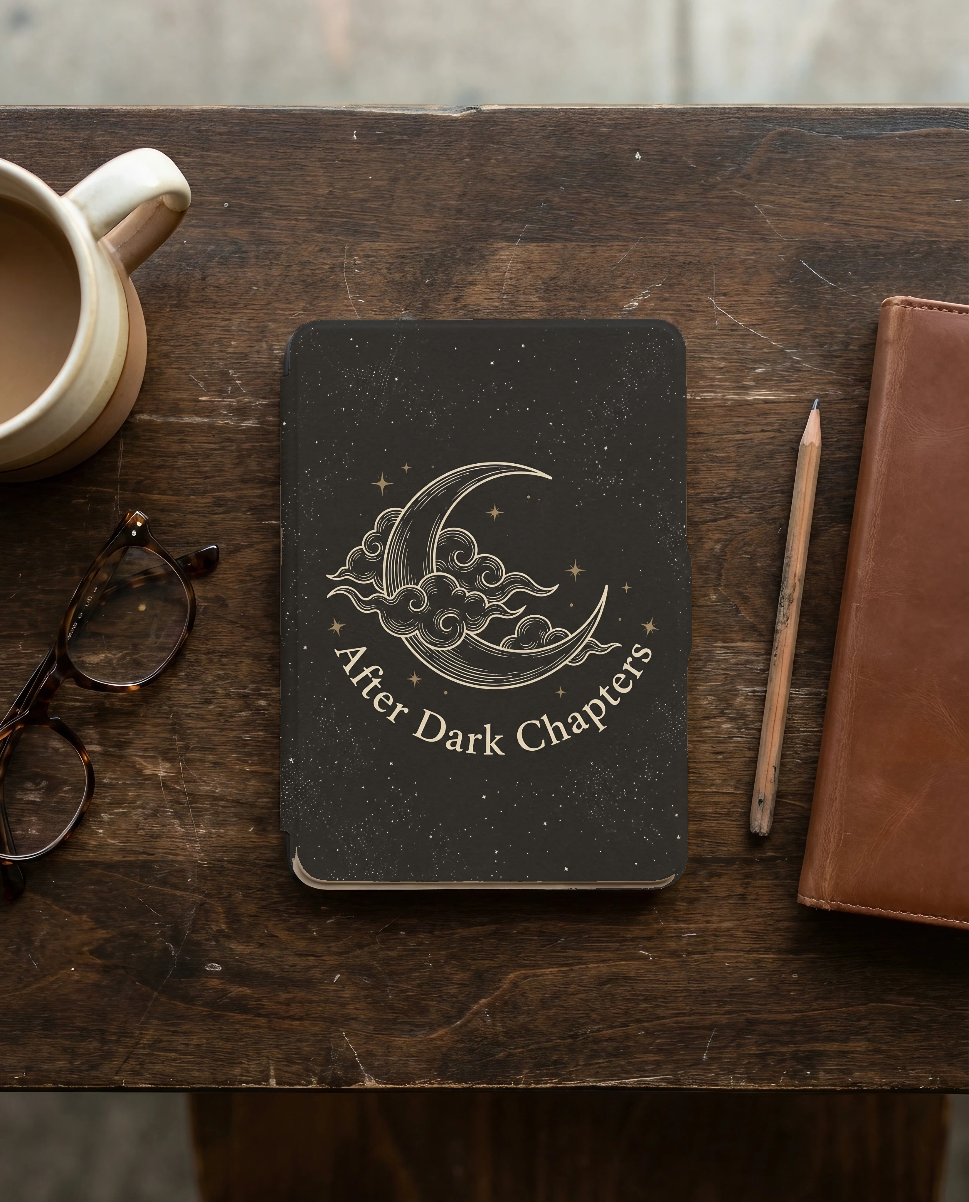 After Dark Chapters Kindle Colorsoft Case — Elegant Minimal Romantic