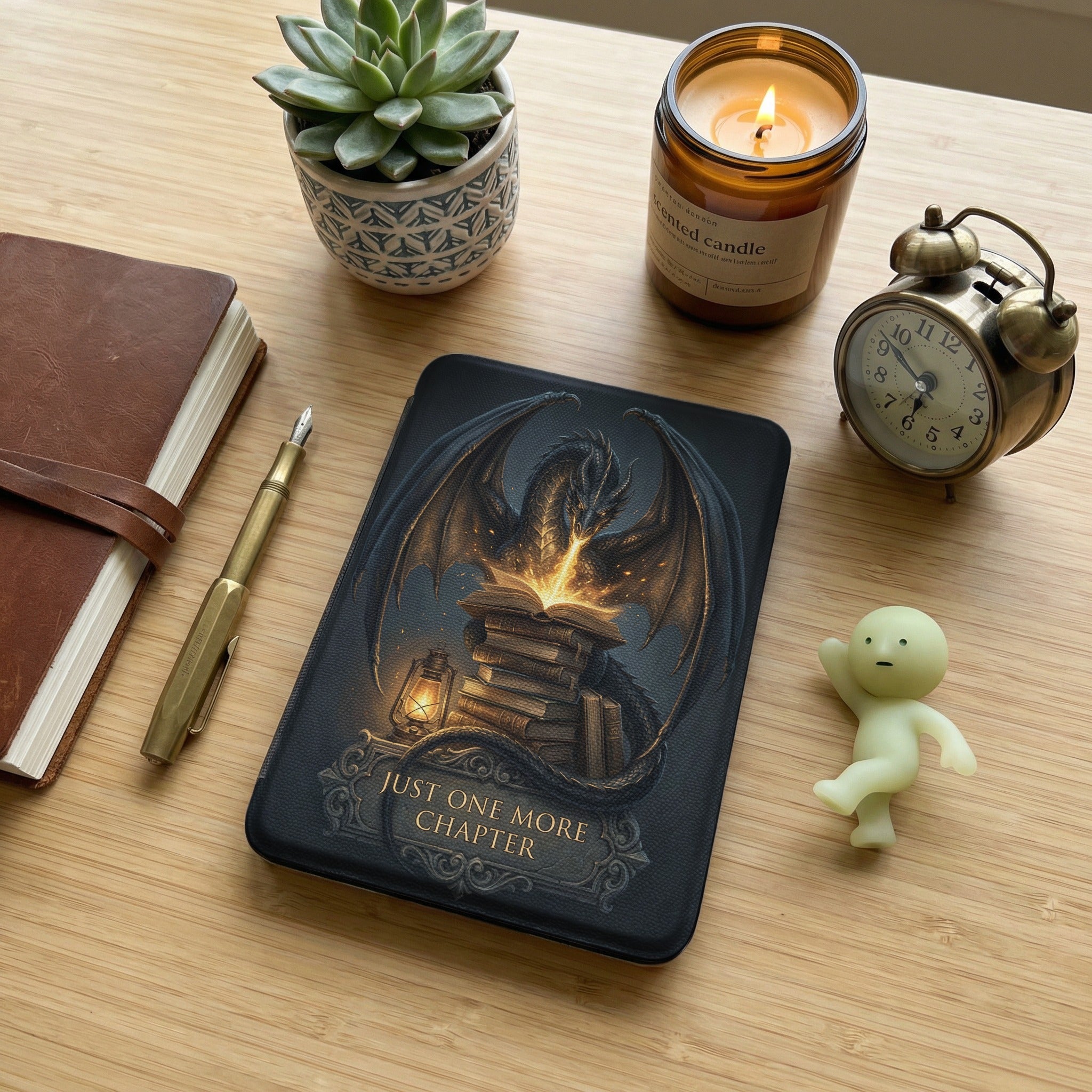 Just One More Chapter Dragon Kindle Case — Fantasy Lover Gift