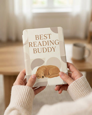Best Reading Buddy Custom Kindle Case — Sleeping Dog Portrait