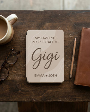 Personalized Gigi Kindle Paperwhite Case — Minimal Design with Grandkids Names