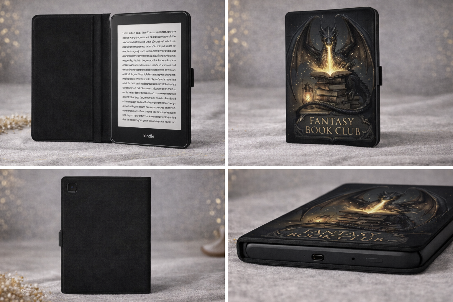 Dragon & Magical Flames Kindle Case — Fantasy Book Lover Gift