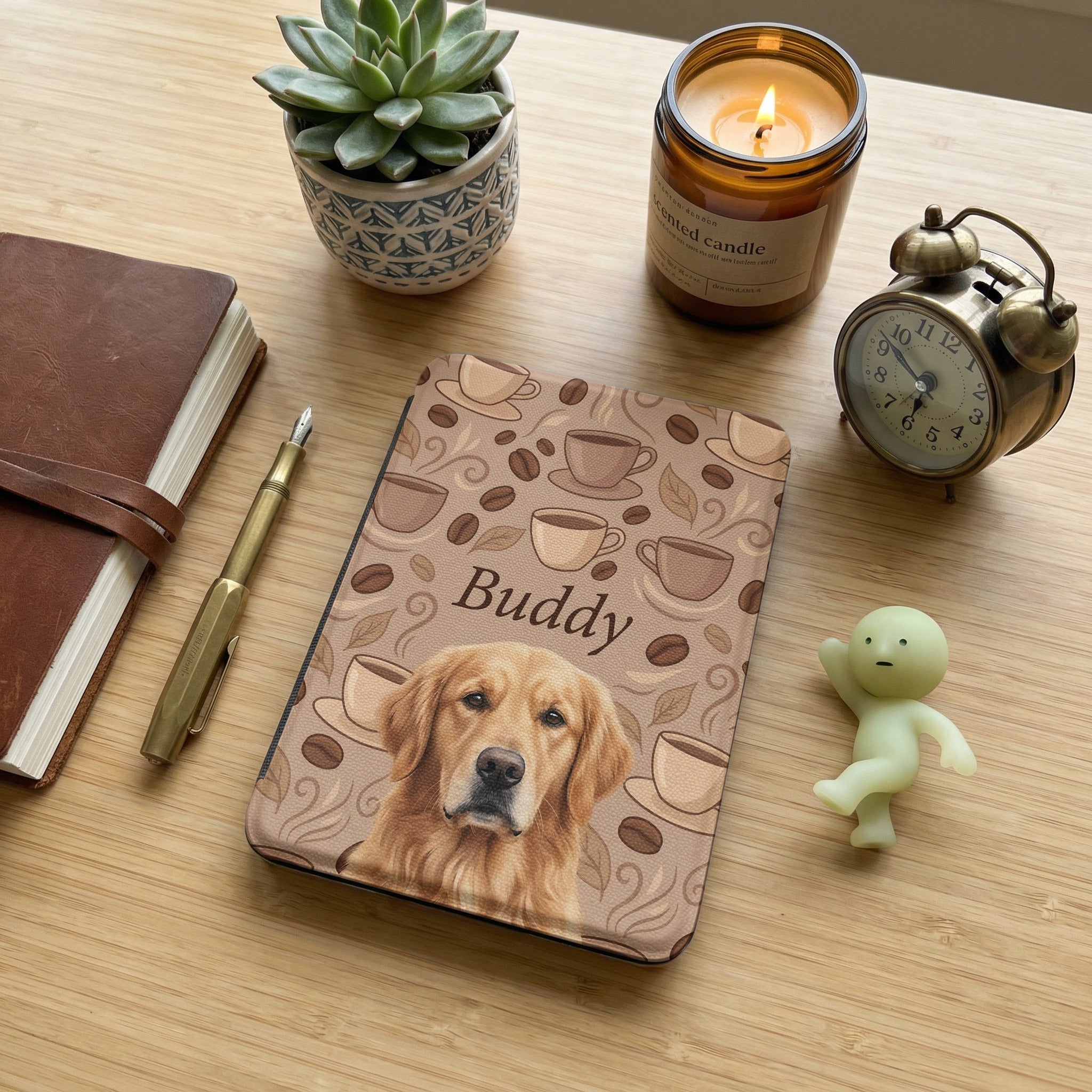 Personalized Coffee and Dogs Lovers Kindle Case