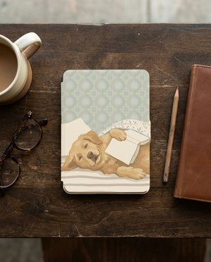 Sleeping Golden Retriever Kindle Case — Fits Paperwhite & Colorsoft — Relaxing Dog Gift