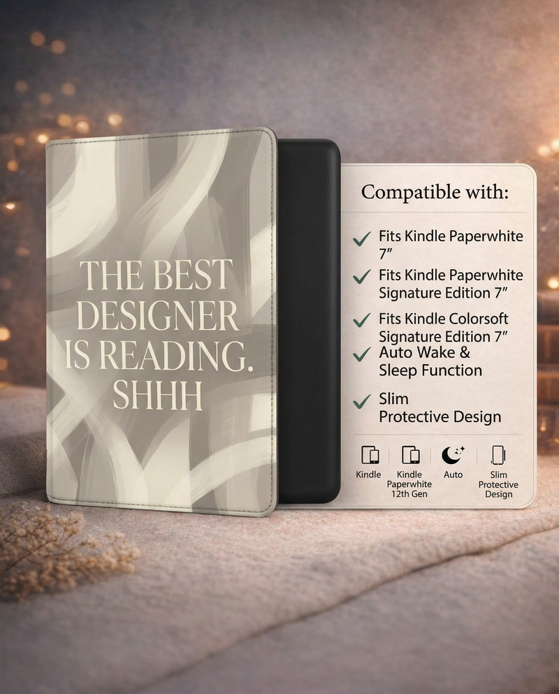 The Best Designer Is Reading Kindle Case - Fits Paperwhite & Colorsoft - Creative Gift