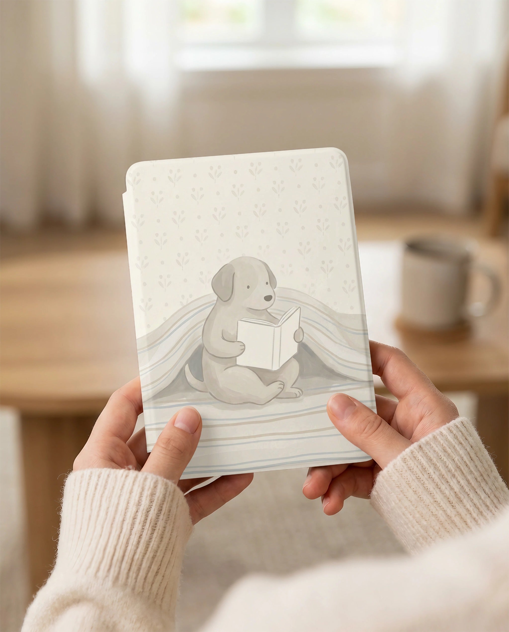 Cartoon Dog Reading Kindle Case — Fun Gift for Dog Lovers