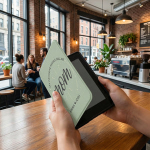 Personalized Mom Kindle Colorsoft Case — Geometric Design with Kids Names Gift