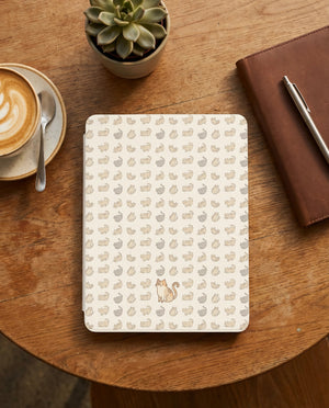 Cozy Cat Pattern Kindle Case — Cat Lover Gift