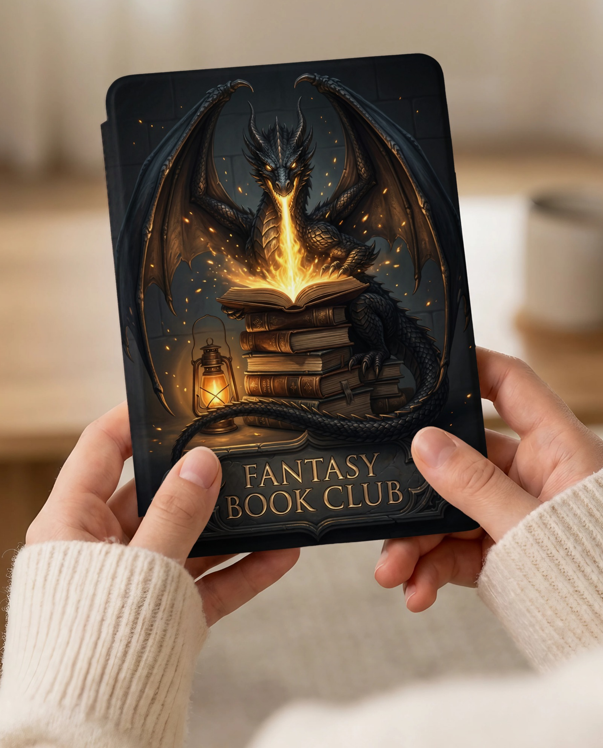 Dragon Fire & Book Club Kindle Case — Fantasy Reader Gift