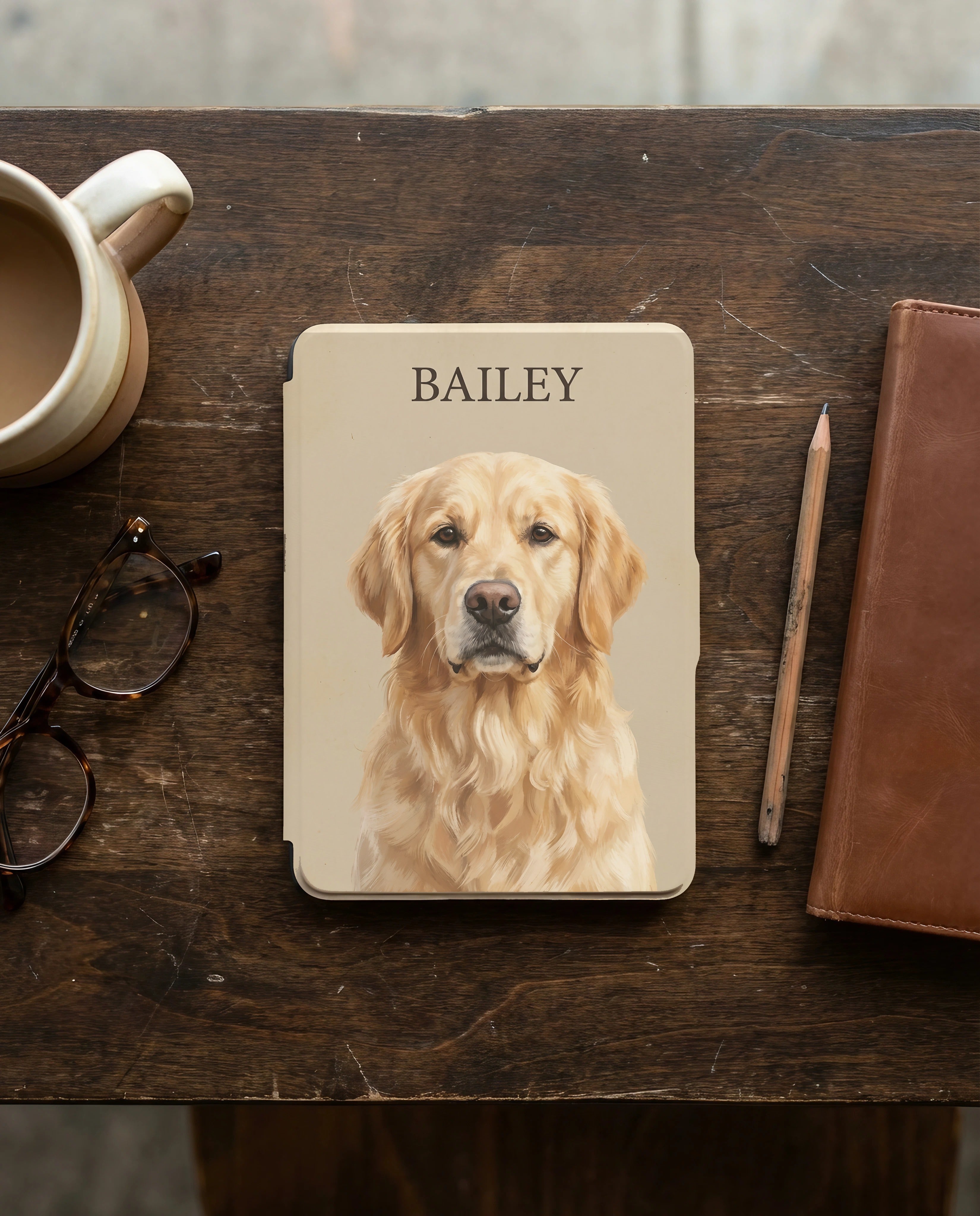 Custom Dog Photo Kindle Case — Minimalist Style Edition