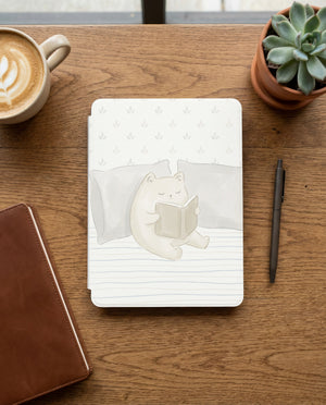 Cute Watercolor Bear Reading Kindle Case — Cozy Gift for Animal Lovers
