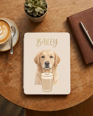 Custom Pet Portrait Kindle Case — Coffee Edition