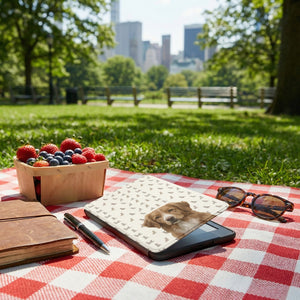 Custom Dog Portrait Kindle Case — Toller with Elegant Silhouette Pattern