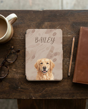 Abstract Personalized Pet Portrait Kindle Paperwhite — Coffee Lovers
