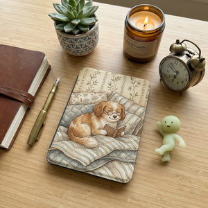Floral Dog Reading Kindle Case — Fits Paperwhite & Colorsoft — Cozy Gift