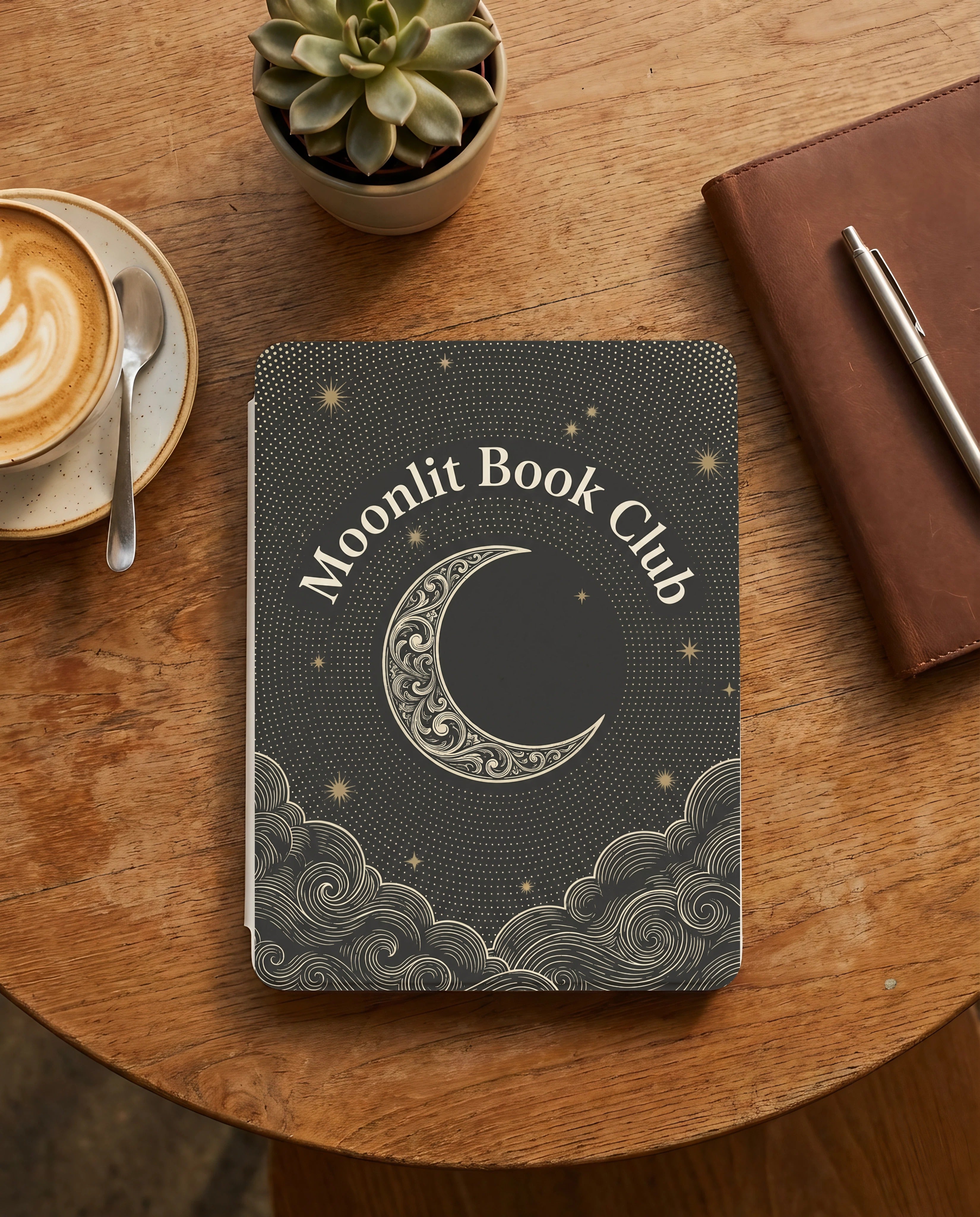 Moonlit Book Club Kindle Case — Ornate Tarot Frame Mystical Design