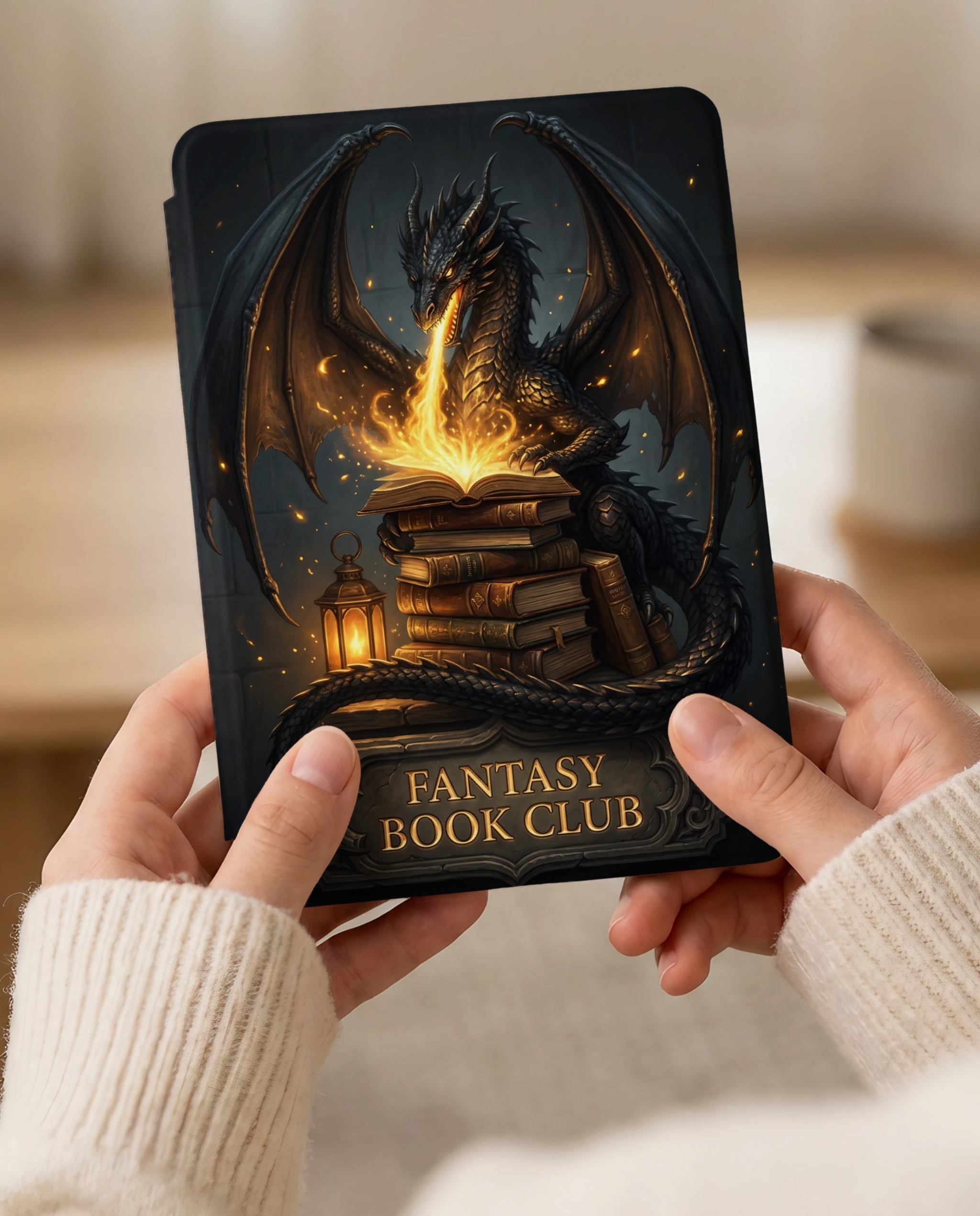Fantasy Book Club Dragon Kindle Case — Book Lover Gift