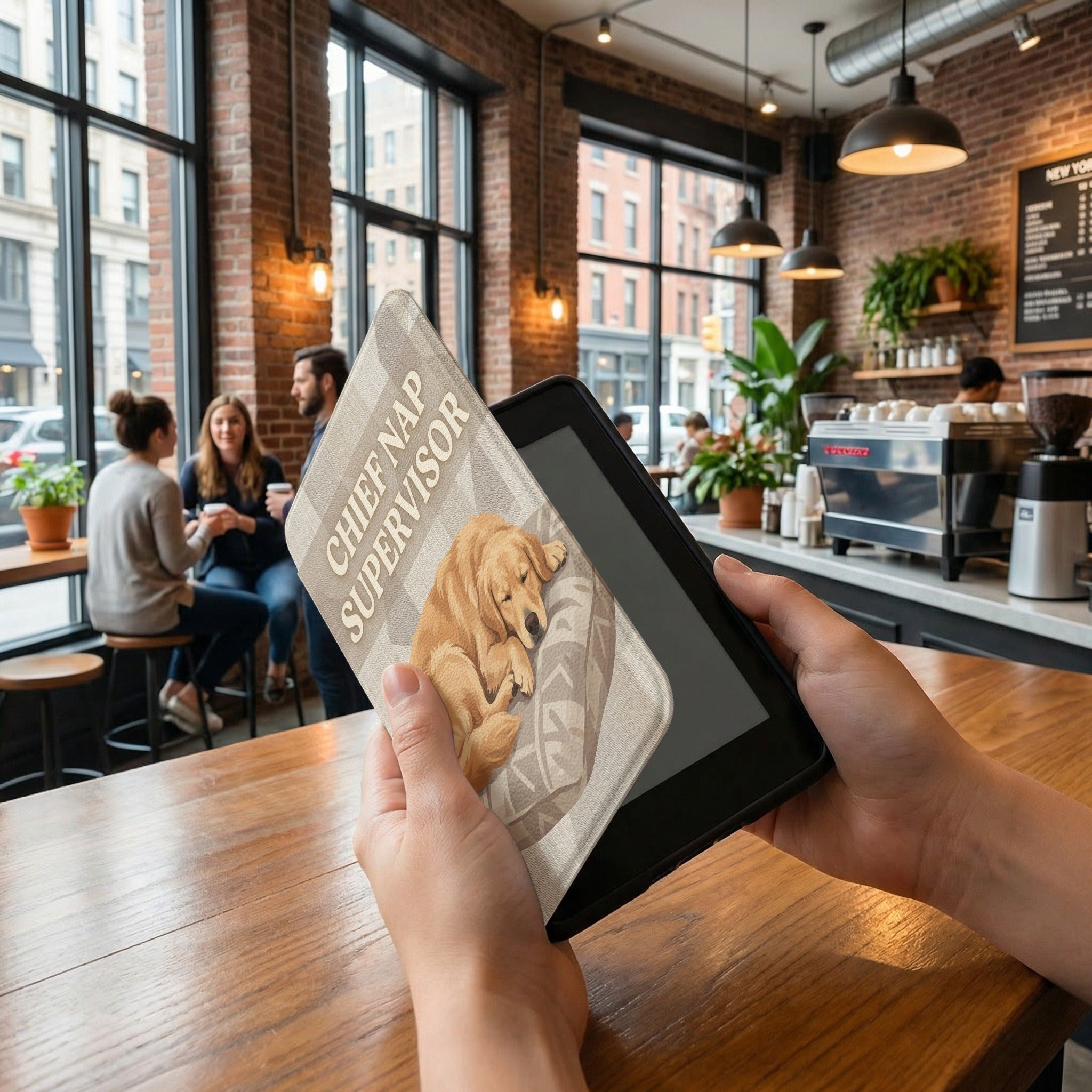 Chief Nap Supervisor Custom Dog Kindle Case — Cozy Personalized Pet Portrait