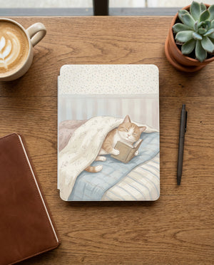 Tabby Kitten on Floral Bedding Kindle Case — Cozy Gift for Cat Lovers