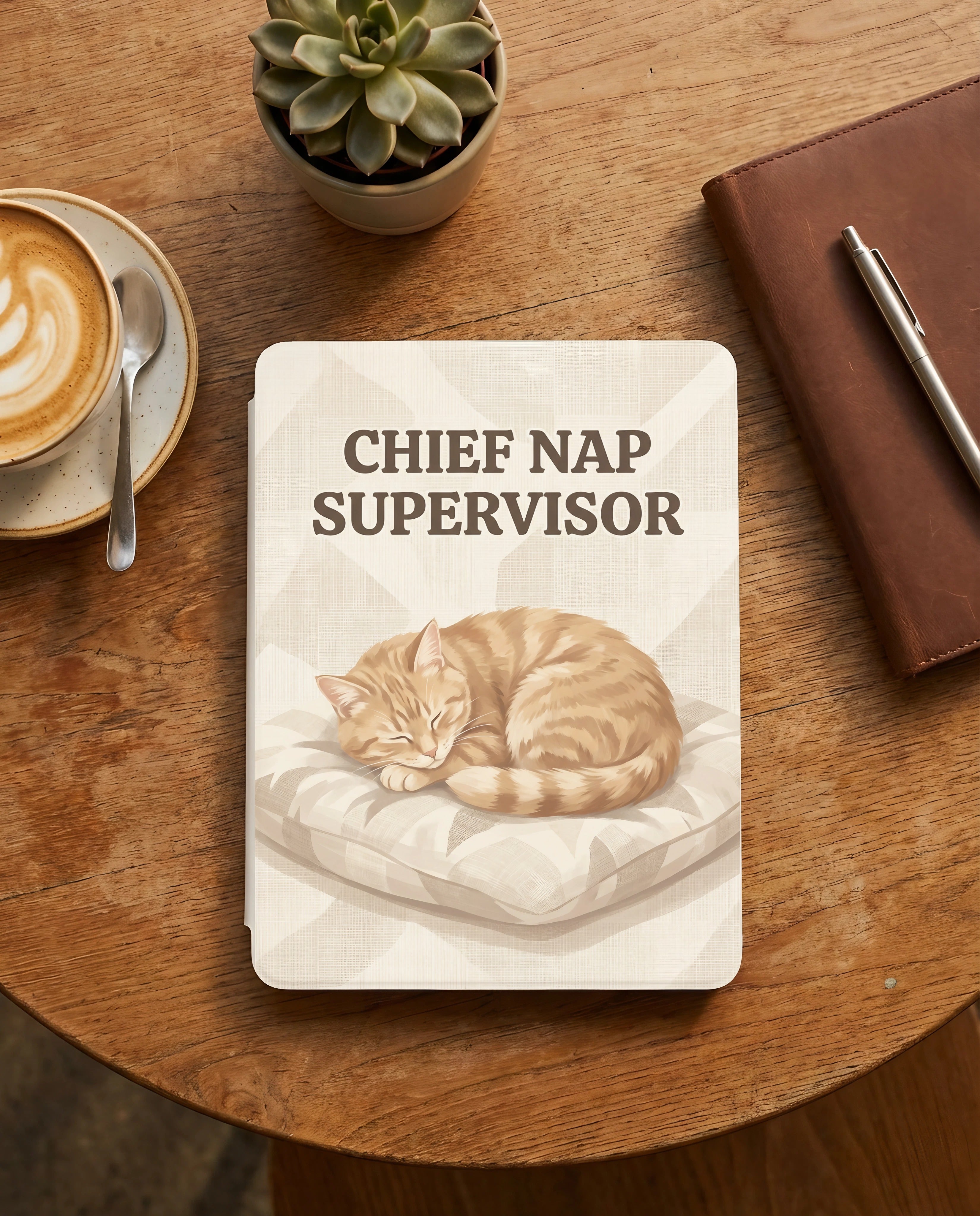Chief Nap Supervisor Custom Cat Portrait —  12th Gen Kindle Case