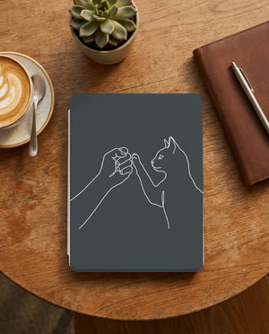 Cat Pinky Promise Kindle Paperwhite Case — Minimalist Devoted Cat Parent Gift