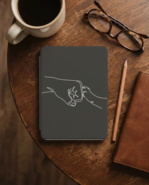 Cat Fist Bump Kindle Paperwhite Case — Minimalist Line Art Pet Bond Gift