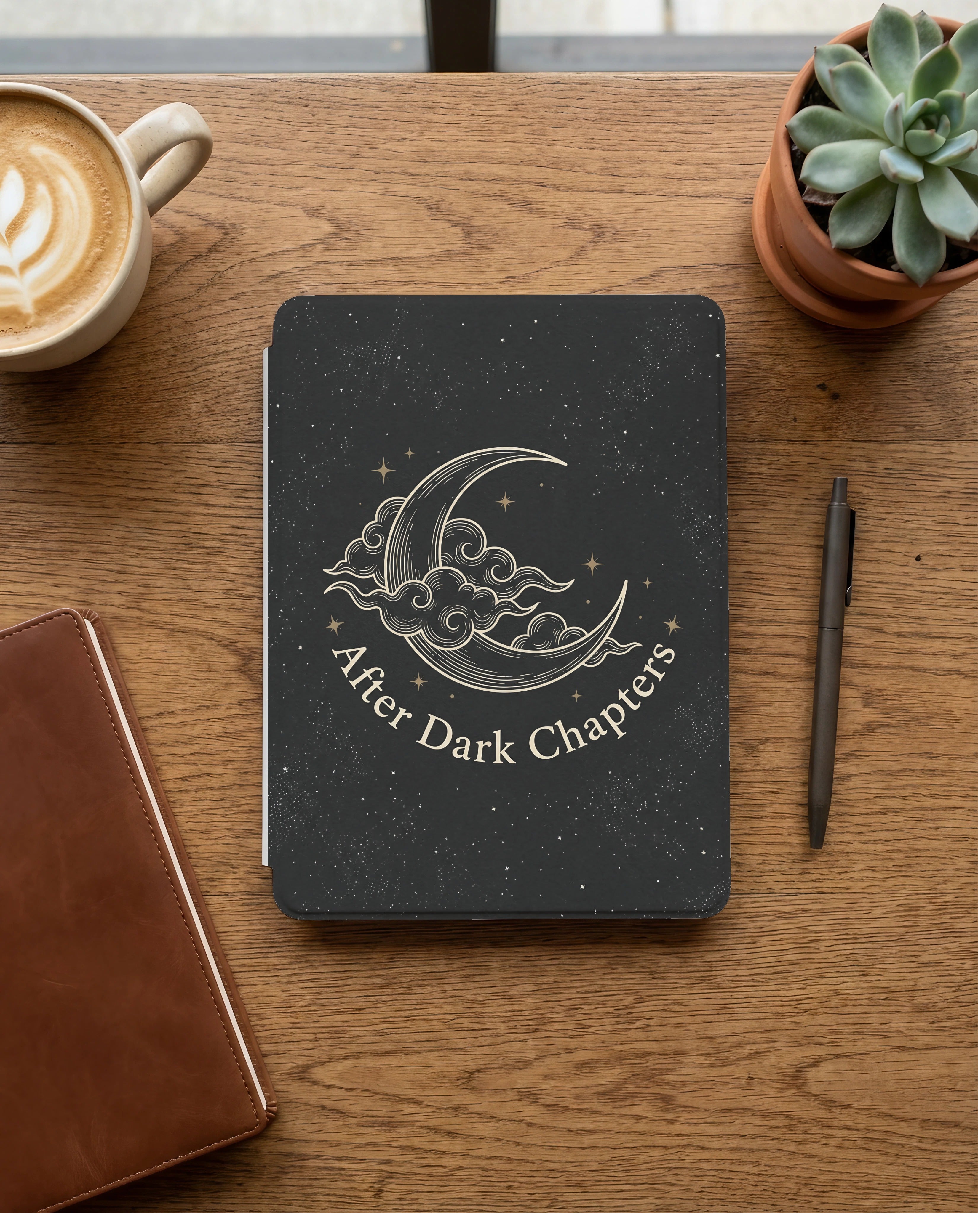 After Dark Chapters Kindle Colorsoft Case — Elegant Minimal Romantic